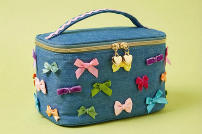 Bella Denim + Bows Train Case - Min. 4 (FF-Pouch04)