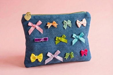 Bella Denim + Bows Pouch Medium - Min. 4 (FF-Pouch02)