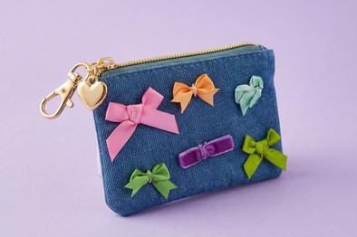 Bella Denim + Bows Keychain Pouch - Min. 4 (FF-Pouch01)