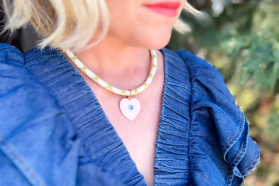 Blakely Pink Heart Necklace - Min. 2 (N-93)
