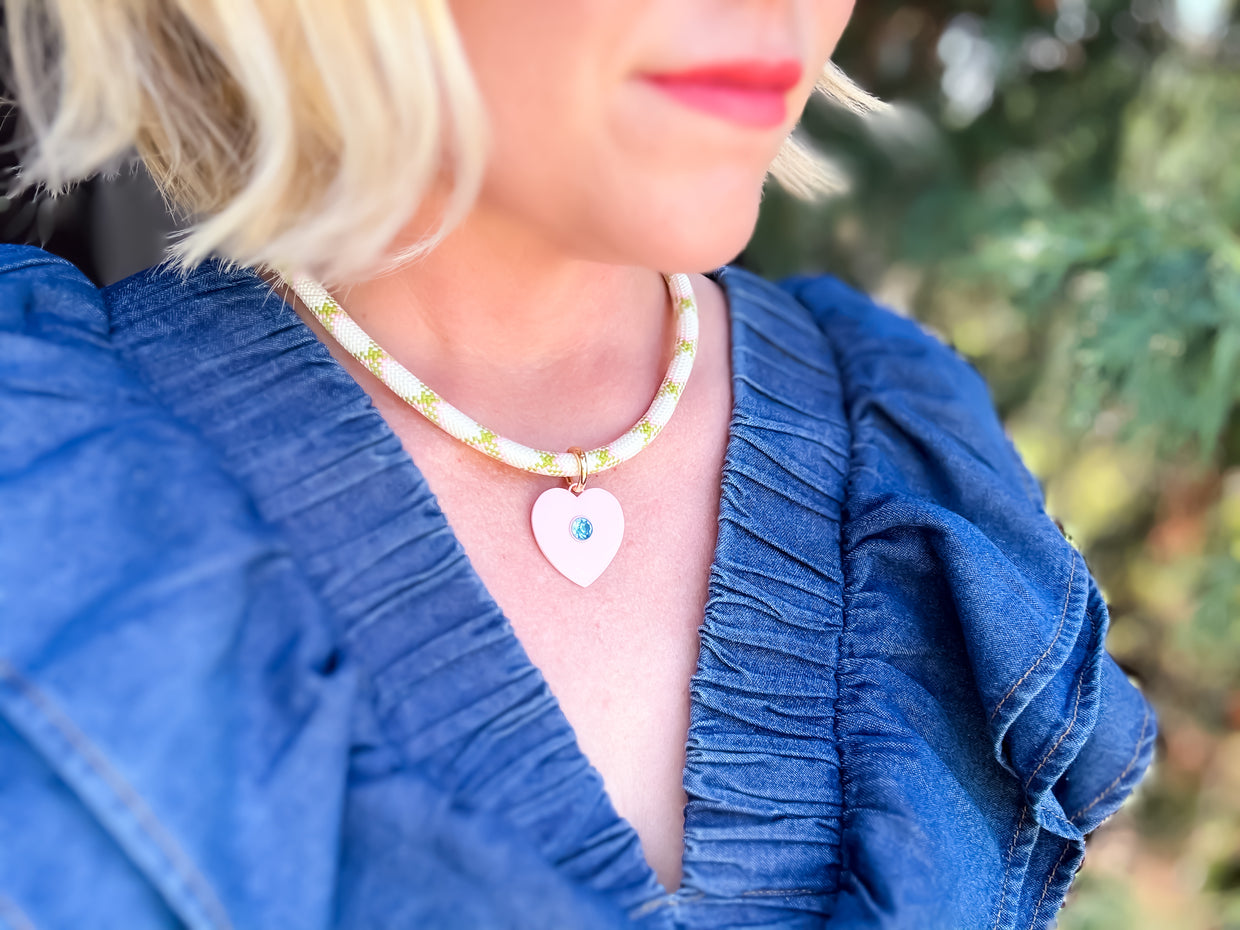 Blakely Pink Heart Necklace - Min. 2 (N-93)