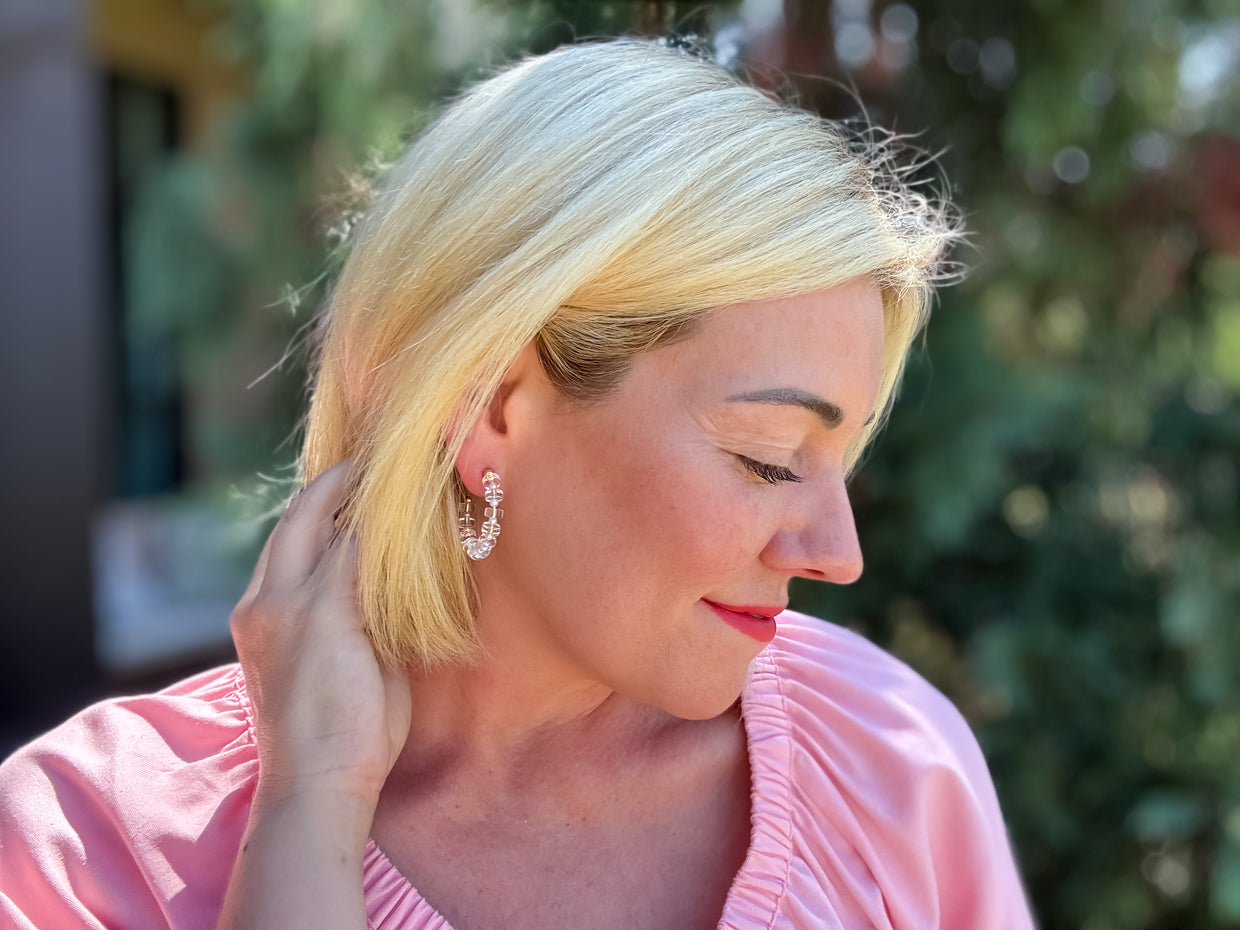 Nicole Acrylic Hoop Earrings - Min. 2 (E-120)