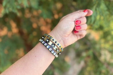 Poppy Black Bracelet Set - Min. 2 (B-99)
