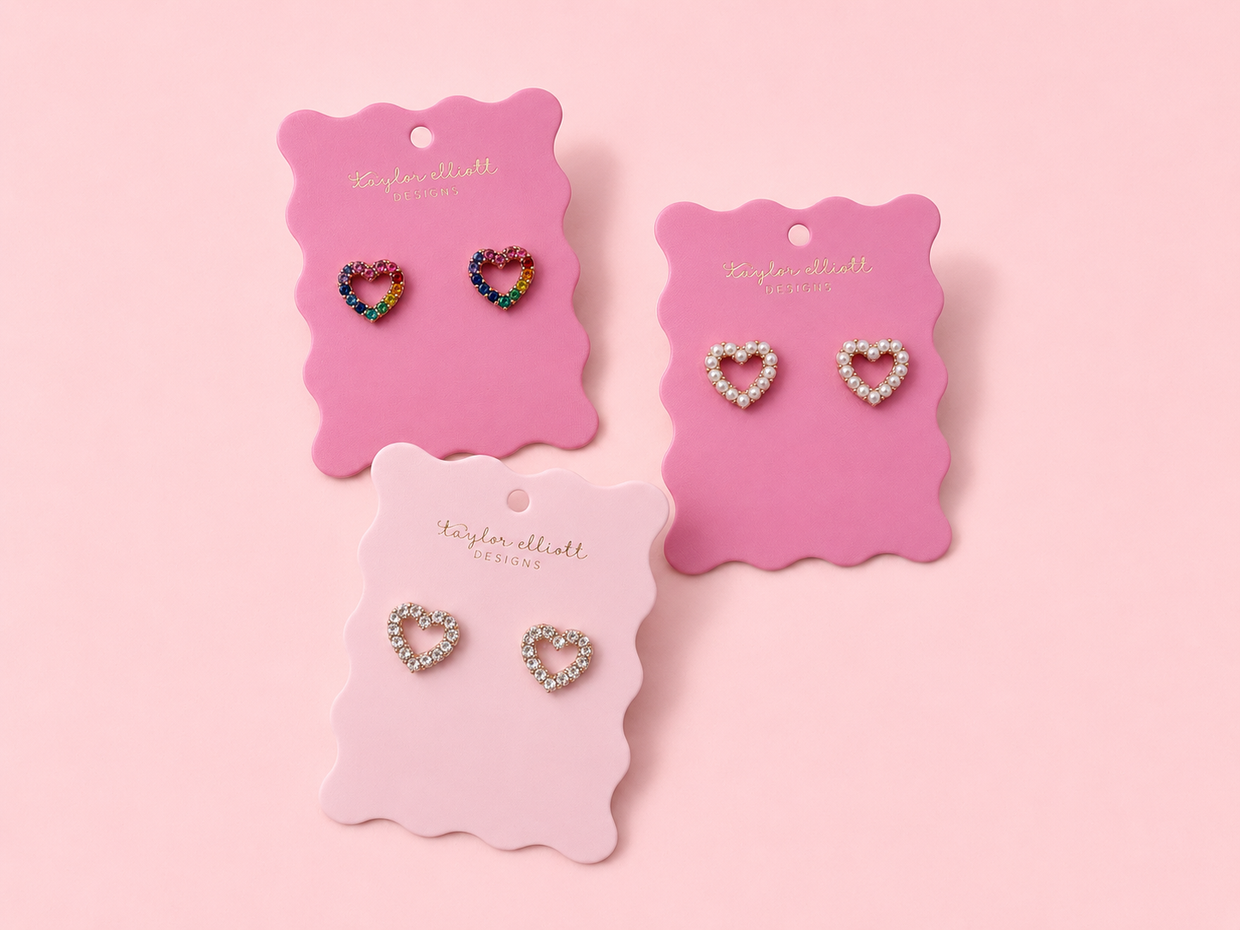 Mae Heart Earrings (E-117) - Min. 2