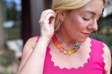 Leigh Rainbow Necklace - Min. 2 (N-96)