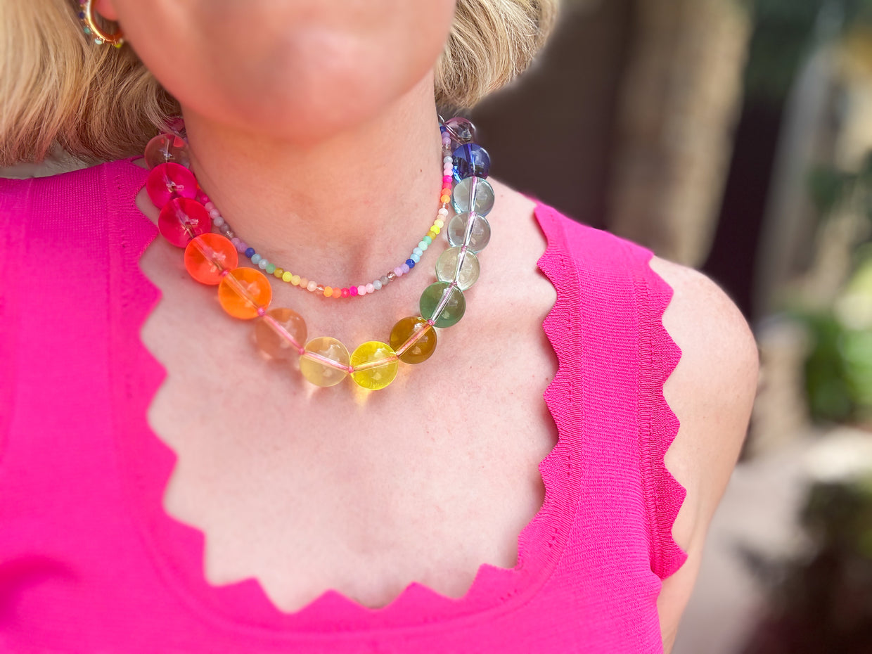 Leigh Rainbow Necklace - Min. 2 (N-96)