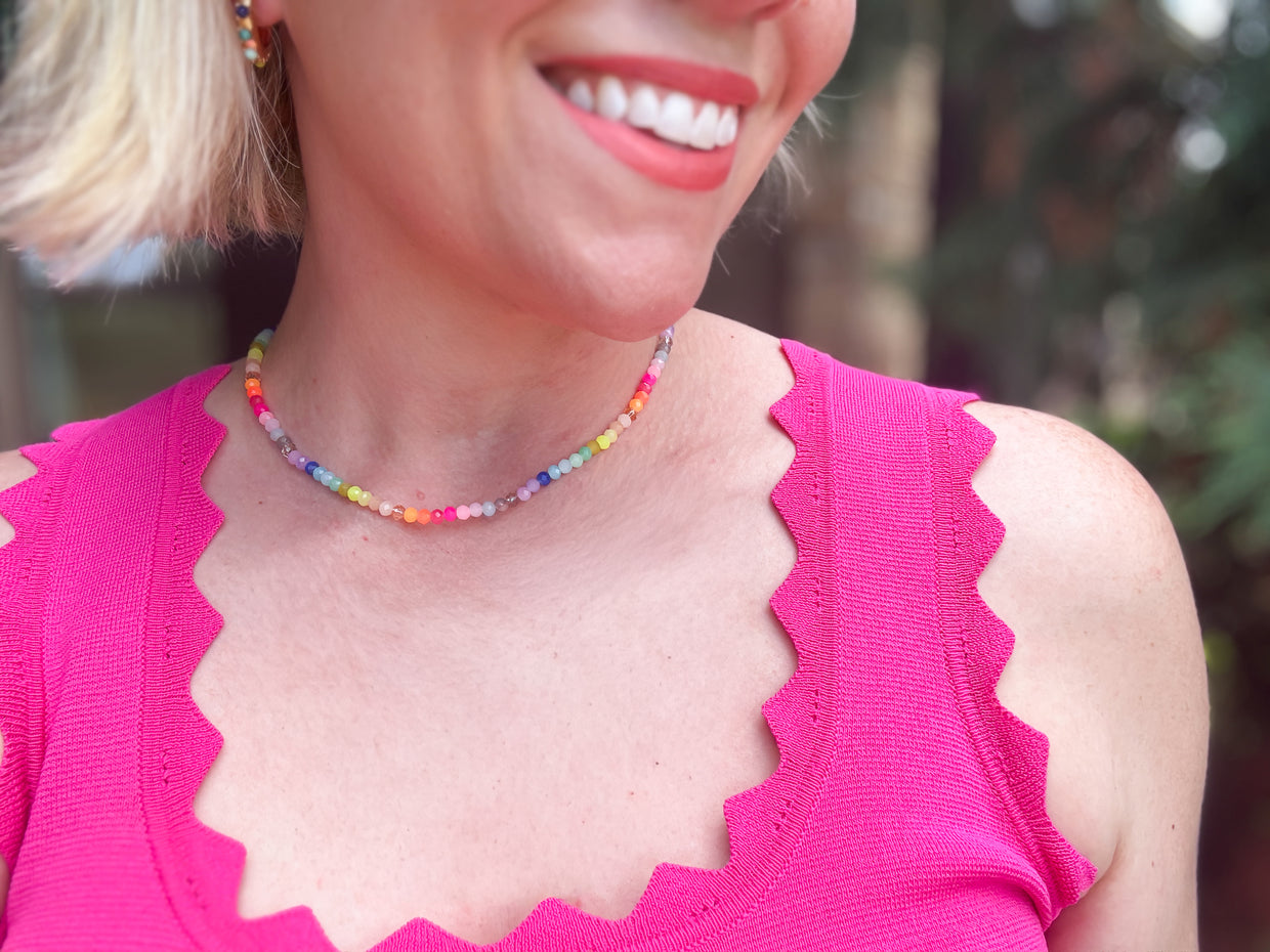 Leigh Rainbow Necklace - Min. 2 (N-96)