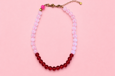 Levi Pink + Red Necklace (N-98)