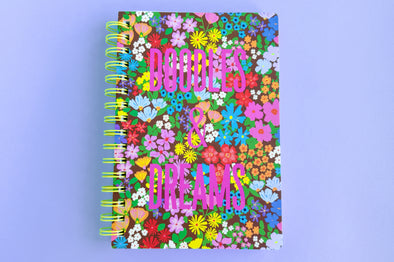 Chloe Floral Doodles and Dreams Spiral Notebook - Min. 4 (NBK-62)
