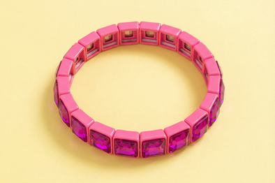 Libby Square Pink/Pink Bracelet - Min. 2 (B-72)