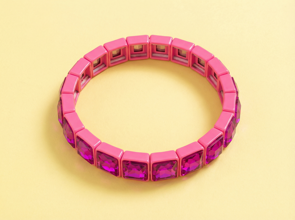Libby Square Pink/Pink Bracelet - Min. 2 (B-72)