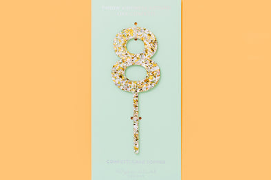 Pearl Confetti Cake Topper - 8 (CTOP-8P)