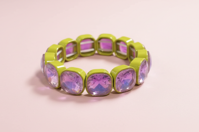 Griffin Chartreuse + Lt Purple Bracelet - Min. 2 (B-68)