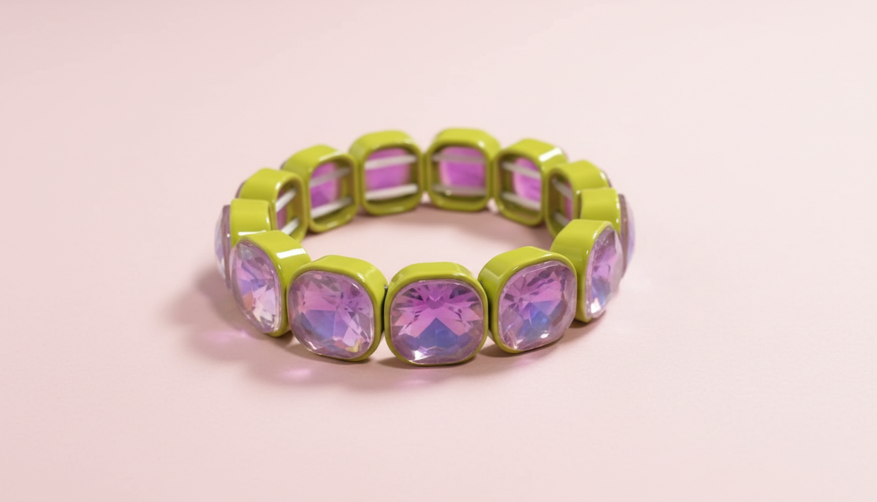Griffin Chartreuse + Lt Purple Bracelet - Min. 2 (B-68)