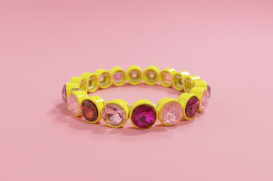 Wren Yelllow/Pink Bracelet - Min. 2 (B-77)