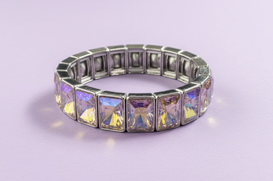 Estelle Silver/Iridescent Bracelet - Min. 2 (B-75)