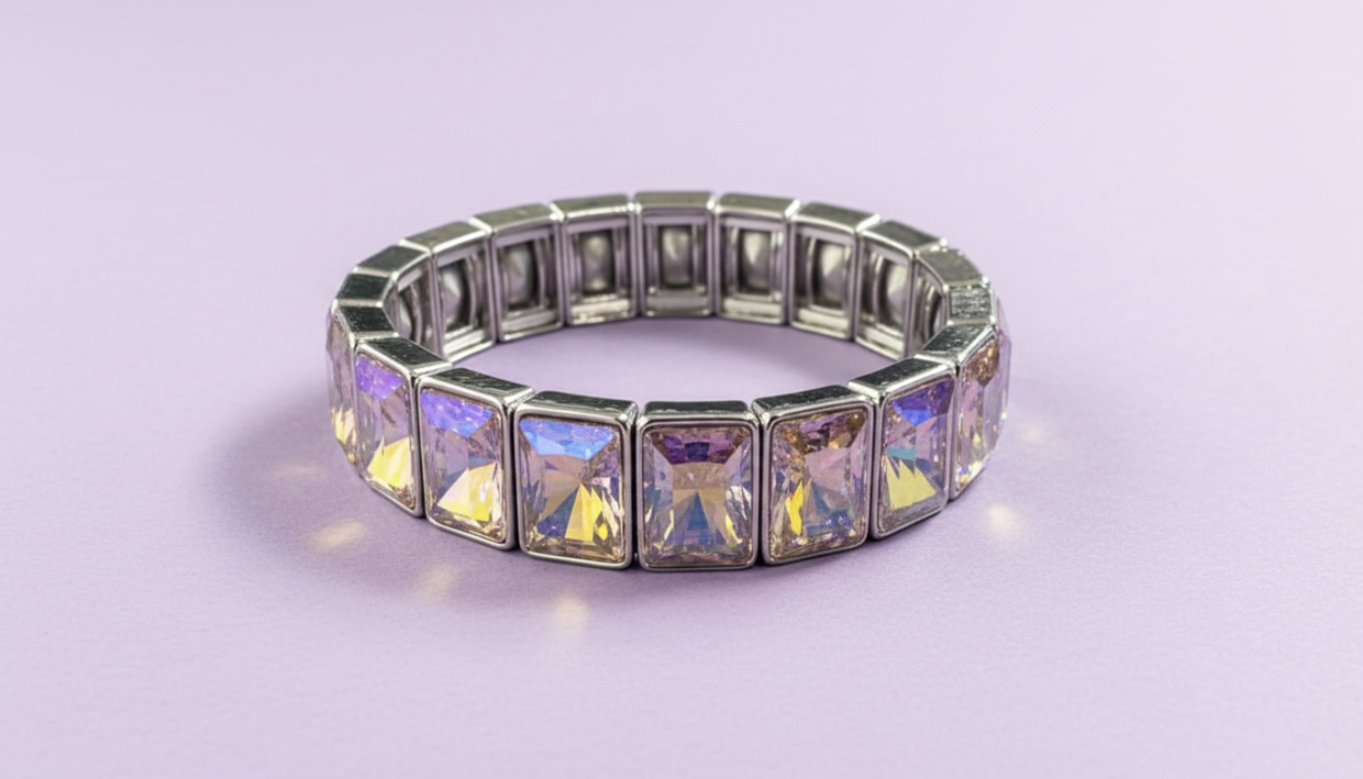 Estelle Silver/Iridescent Bracelet - Min. 2 (B-75)