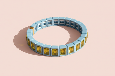 Penelope Light Blue/Green Bracelet - Min. 2 (B-69)