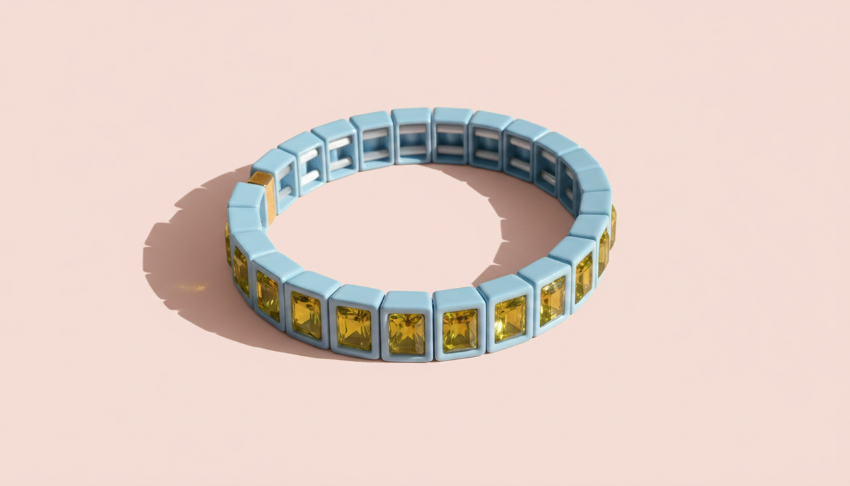 Penelope Light Blue/Green Bracelet - Min. 2 (B-69)