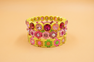 Wren Yelllow/Pink Bracelet - Min. 2 (B-77)
