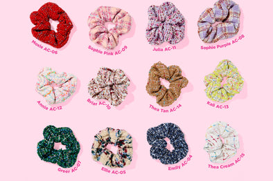 Tweed Scrunchies (12 Colors) - Min. 4