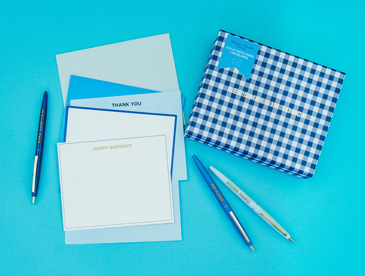 Gingham + Stars Boxed Note Cards (NC-13)