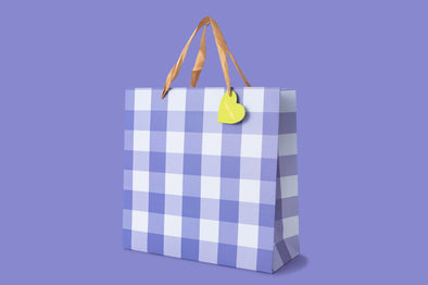 Gift Bags - Blue Gingham (3 Sizes)