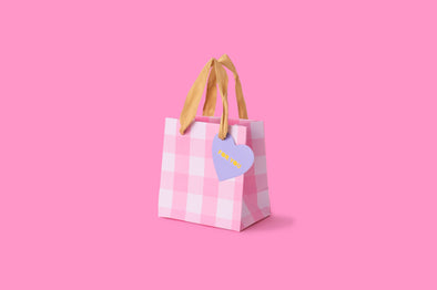 Gift Bags - Pink Gingham (3 Sizes)