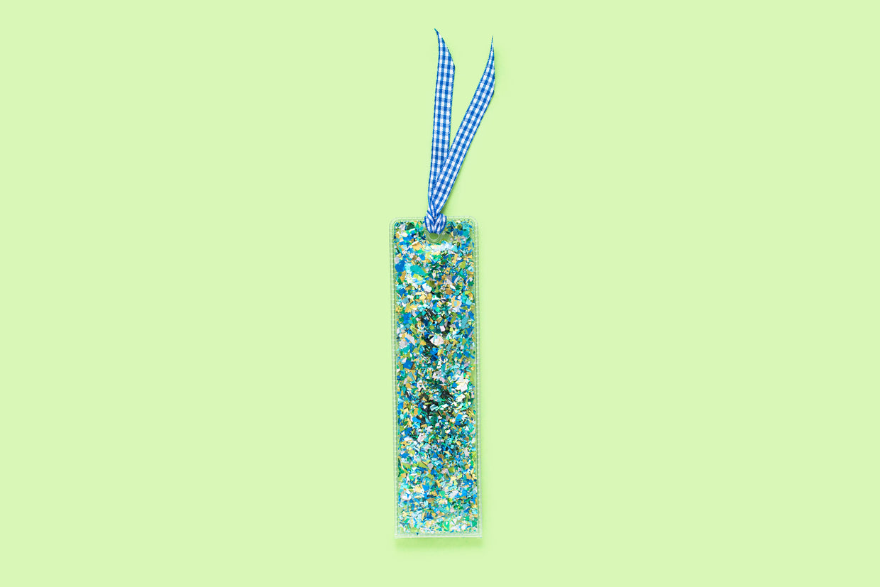 Bookmark - Blue + Green Confetti (CT-12)