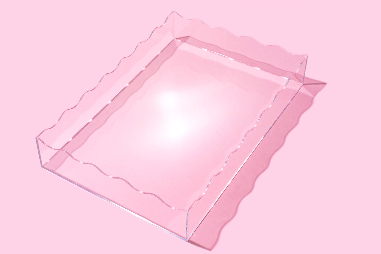 Clear Rectangle Tray - Large (TRAY-13)