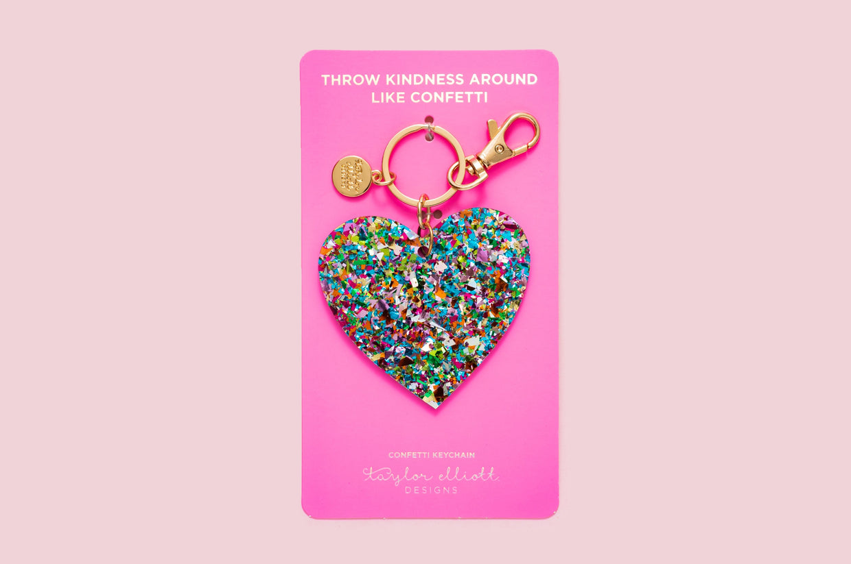 Confetti Acrylic Heart Keychain (KC-05)