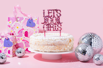 Cake Topper - "Let's Go Girls" - Pink Confetti (CTOP-15)