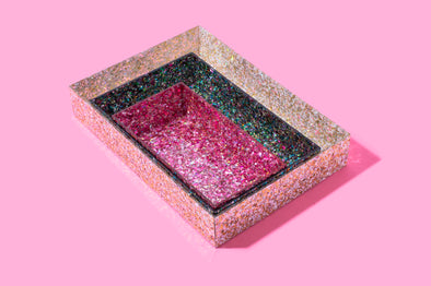 Pink Confetti Tray SM (TRAY-05)