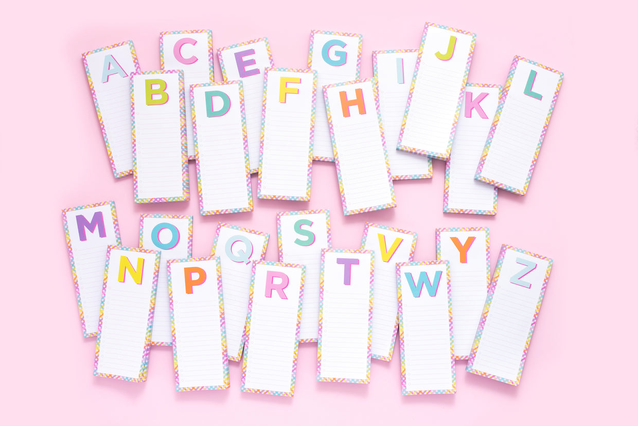 List Pads - Letters A-Z - 96 Piece Set (LP-ASST)