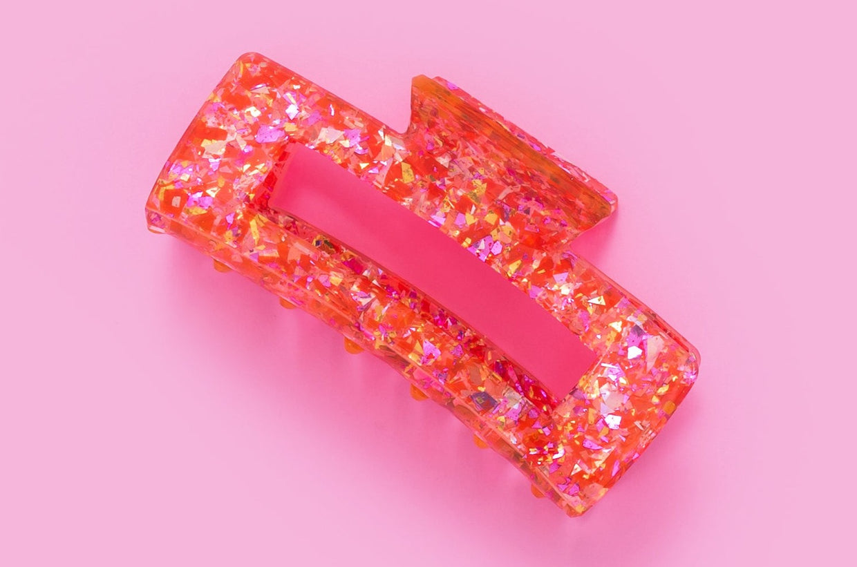 Red + Pink Confetti Claw Clip (CC-05)