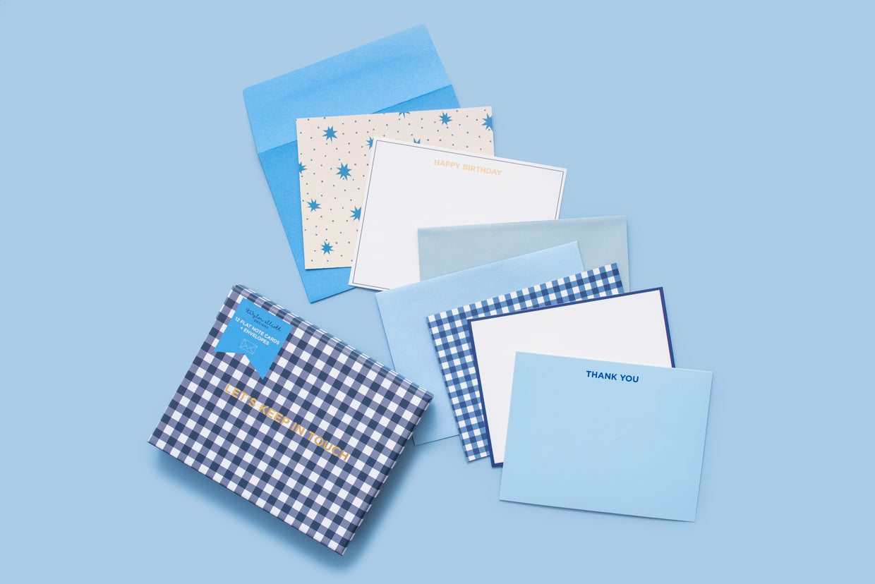 Gingham + Stars Boxed Note Cards (NC-13)