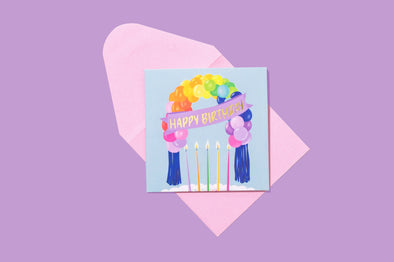 Gift Enclosure Card - "Happy Birthday" - Balloons (EC-03)