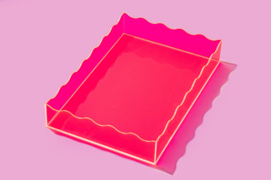 Hot Pink Rectangle Tray - Medium (TRAY-15)