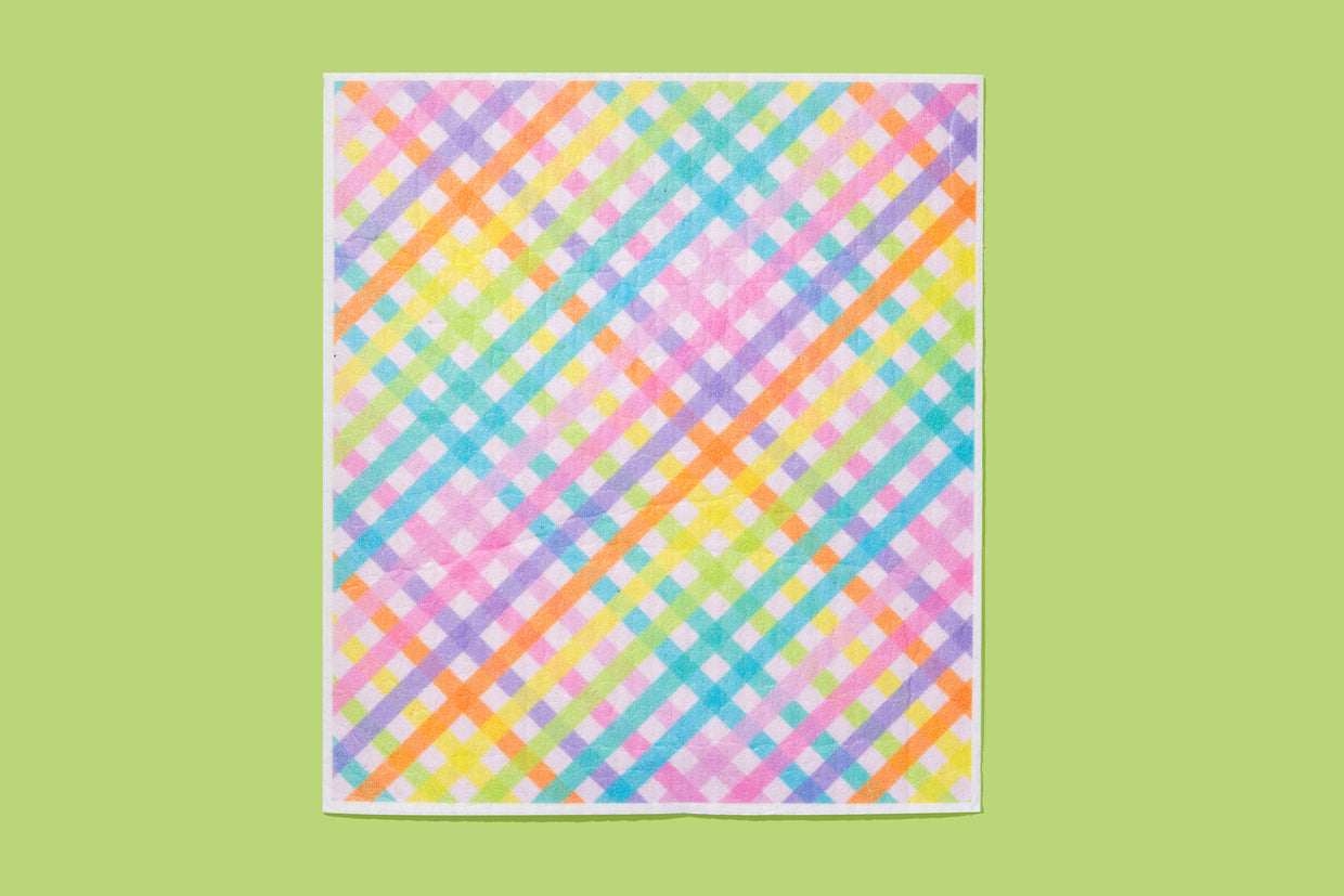 Biodegradable Dish Cloth - Colorful Gingham (DC-02)