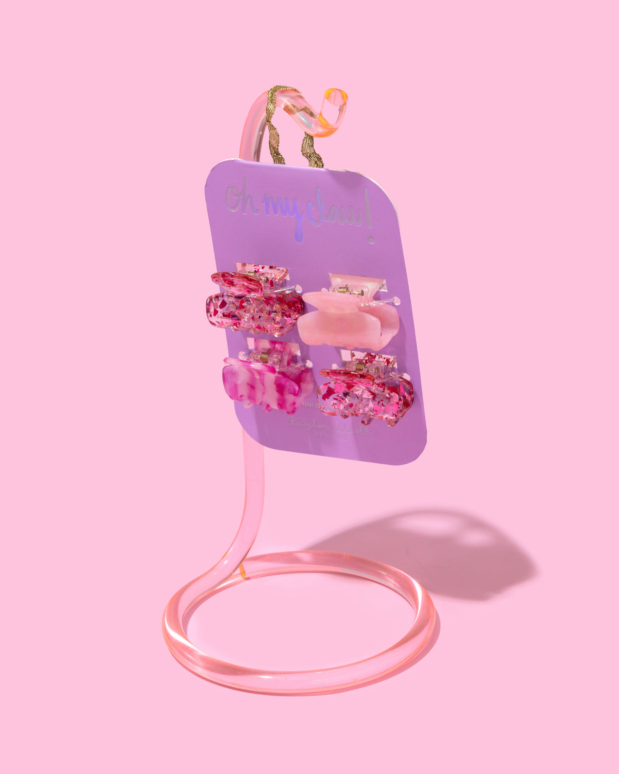 Mini Claw Clips - Pink Confetti (CC-06)