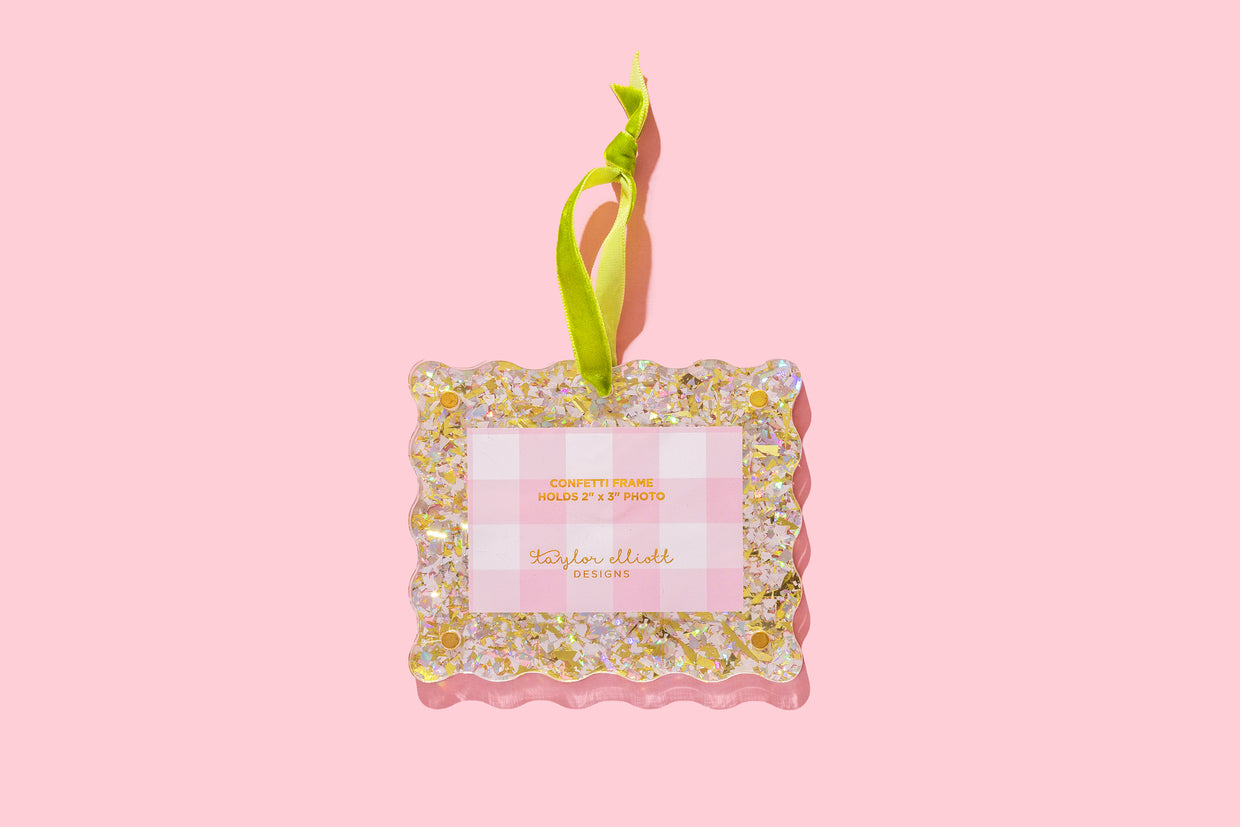 Confetti Frame Ornaments (3 Colors) - Min. 4