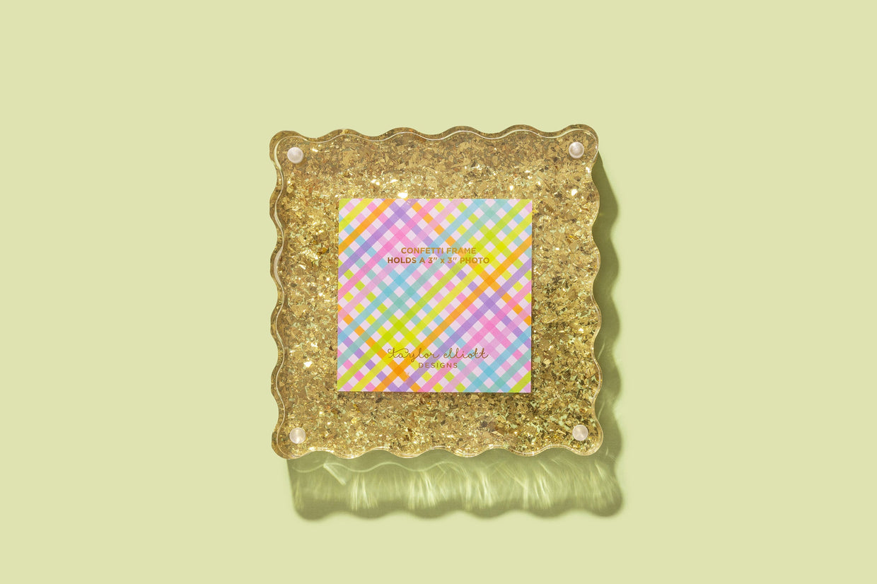 Gold Confetti Frame Small - Min. 2 (F-10)