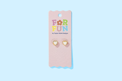 For Fun - Cammie Heart Studs - Min. 2 (FF-E20)
