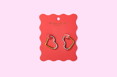 Florence Heart Huggie Earrings - Min. 2 (E-116)