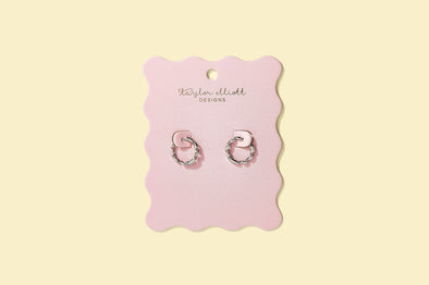 Eliza Twirl Huggie Earrings Silver - Min. 2 (E-119)