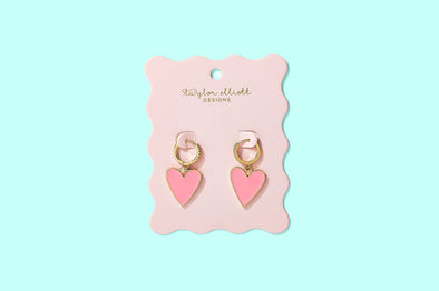 Jane Heart Huggie Earrings - Min. 2 (E-112)