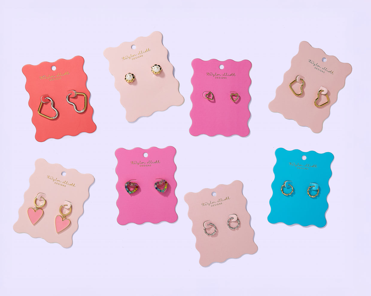 Jane Heart Huggie Earrings - Min. 2 (E-112)