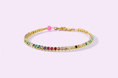 Amore Rainbow Hearts Choker Necklace - Min. 2 (N-51)