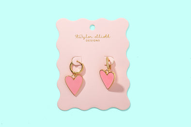 Jane Heart Huggie Earrings - Min. 2 (E-112)