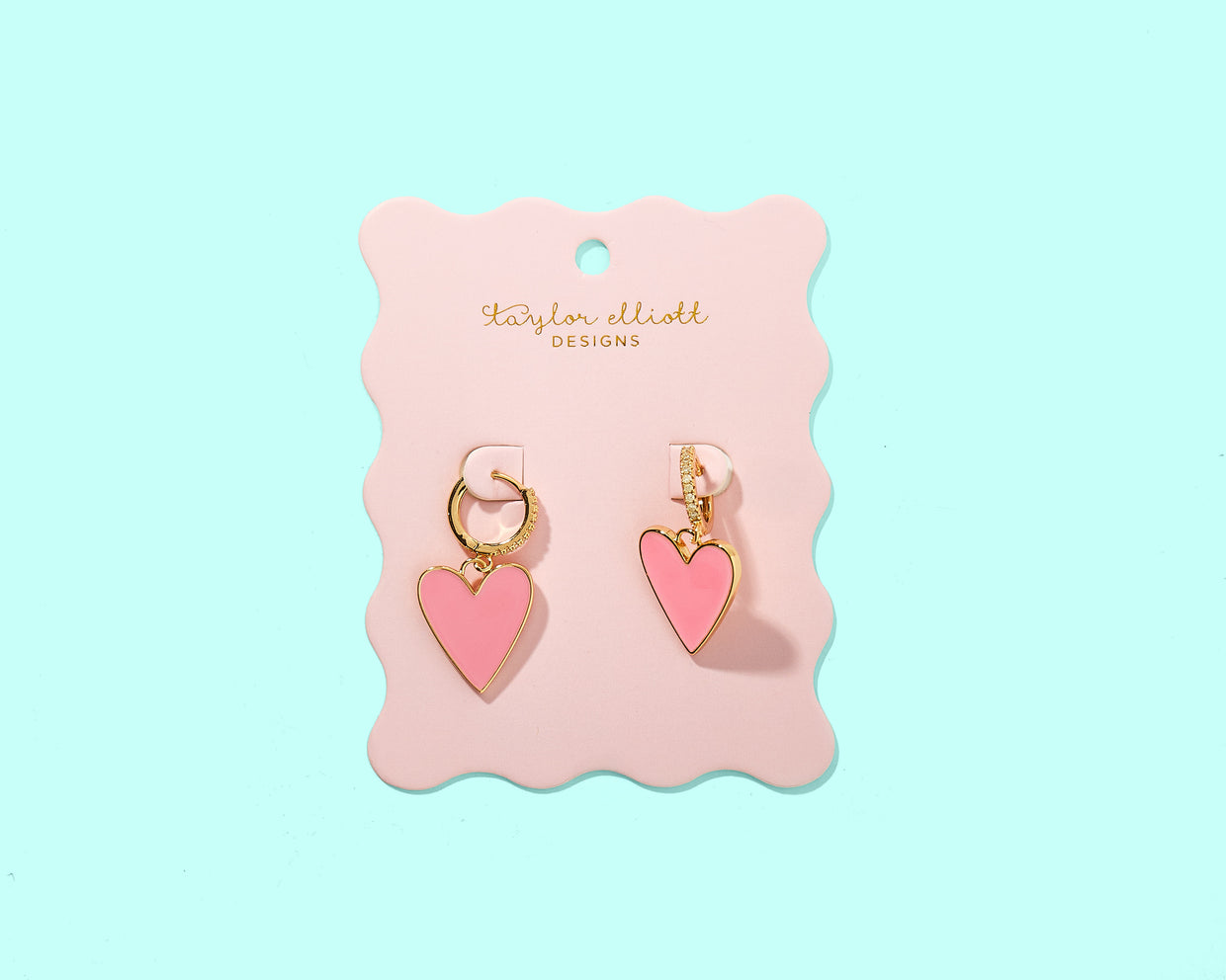 Jane Heart Huggie Earrings - Min. 2 (E-112)